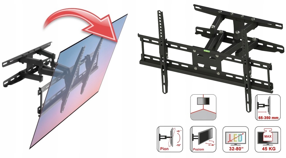 Silný Otočný Držák Televizoru Pro Zavěšení Televizoru