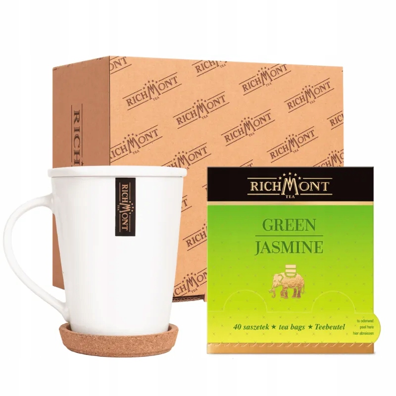Herbata Richmont Green Jasmine 40 szt porcelanowy zestaw do herbaty