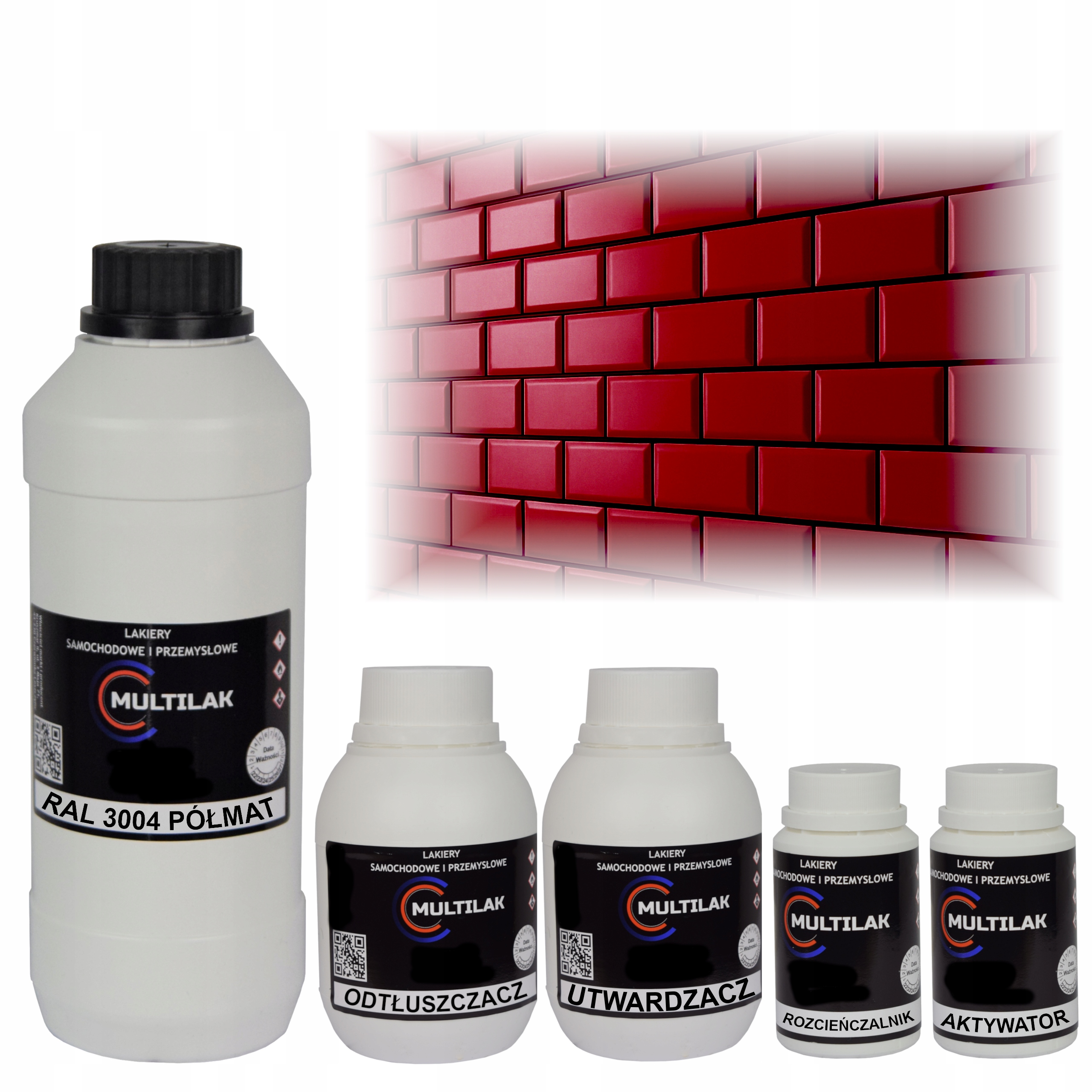 Lak farba Ral 3004 na glazúru dlaždíc a dlaždíc na valček, štetec 1L Polomat