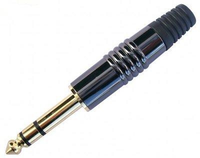 Wtyk jack duży 6,3mm 6.3 stereo chrom