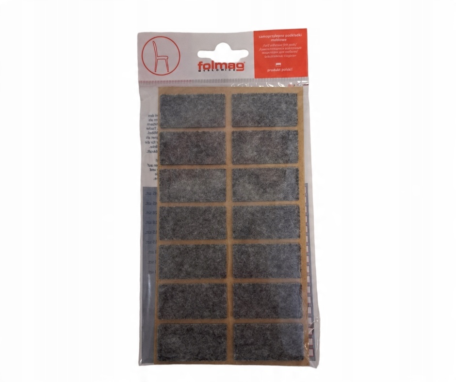 

Podkładki meblowe filcowe 40x20 14szt szare