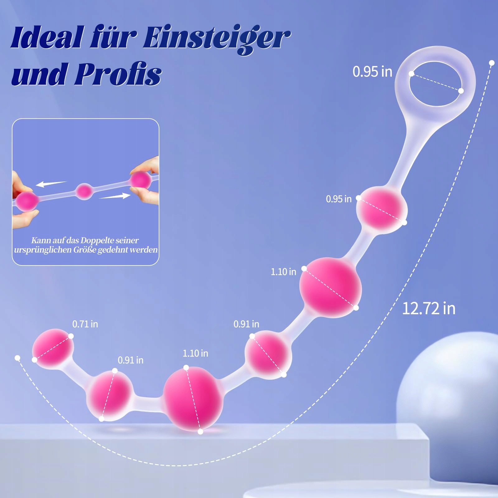 FLÜSSIGSILIKON Analkugeln Analplug 6 Koralików dla Mężczyzn i Kobiet — miniatura 6