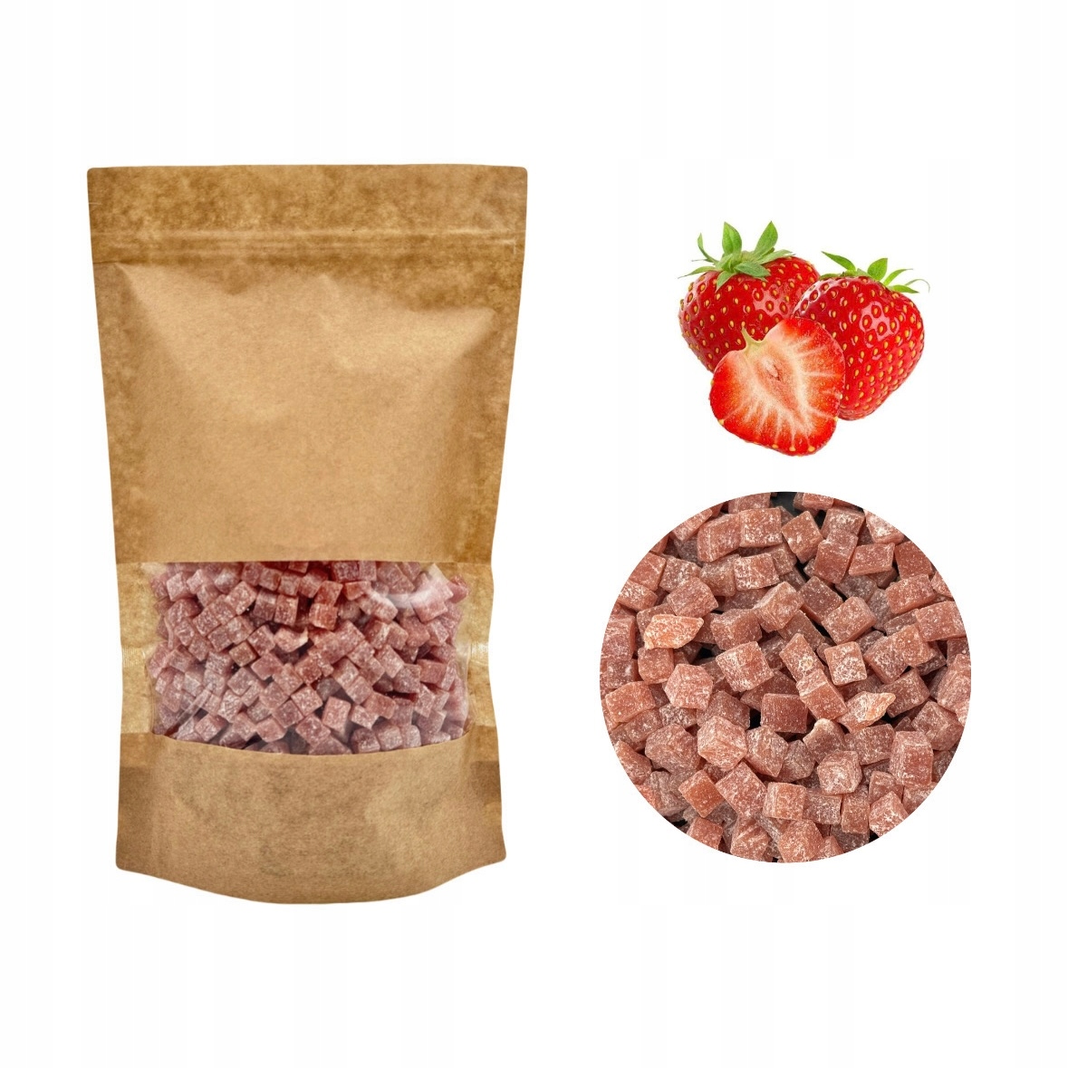 Sušené kostky Jahoda 1000 g Bez Cukru přírodní Kvalita Dalina 1 kg kol