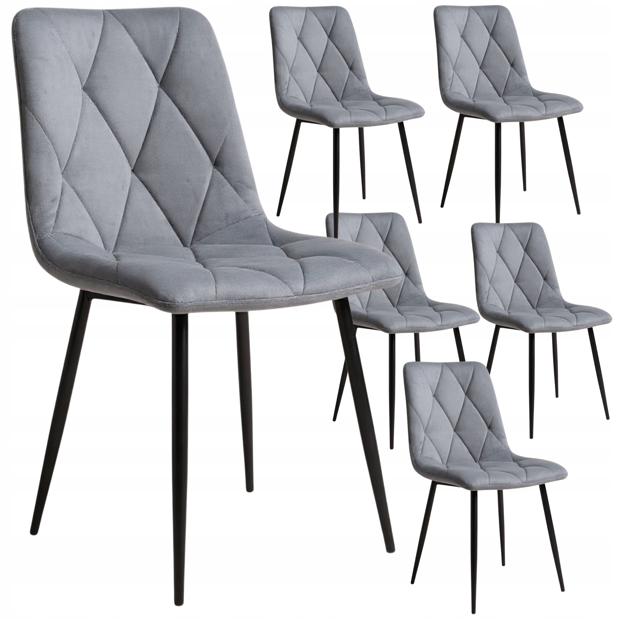 Čalouněná židle Sada 6 kusů Kuchyňská jídelní židle Velurová