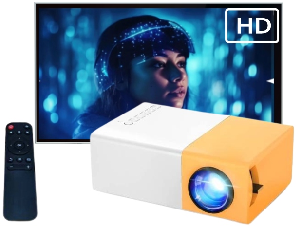 PRZENOŚNY MINI RZUTNIK PROJEKTOR LED FULL HD LAPTOPA TABLETA ZESTAW + PILOT Marka Vamvo