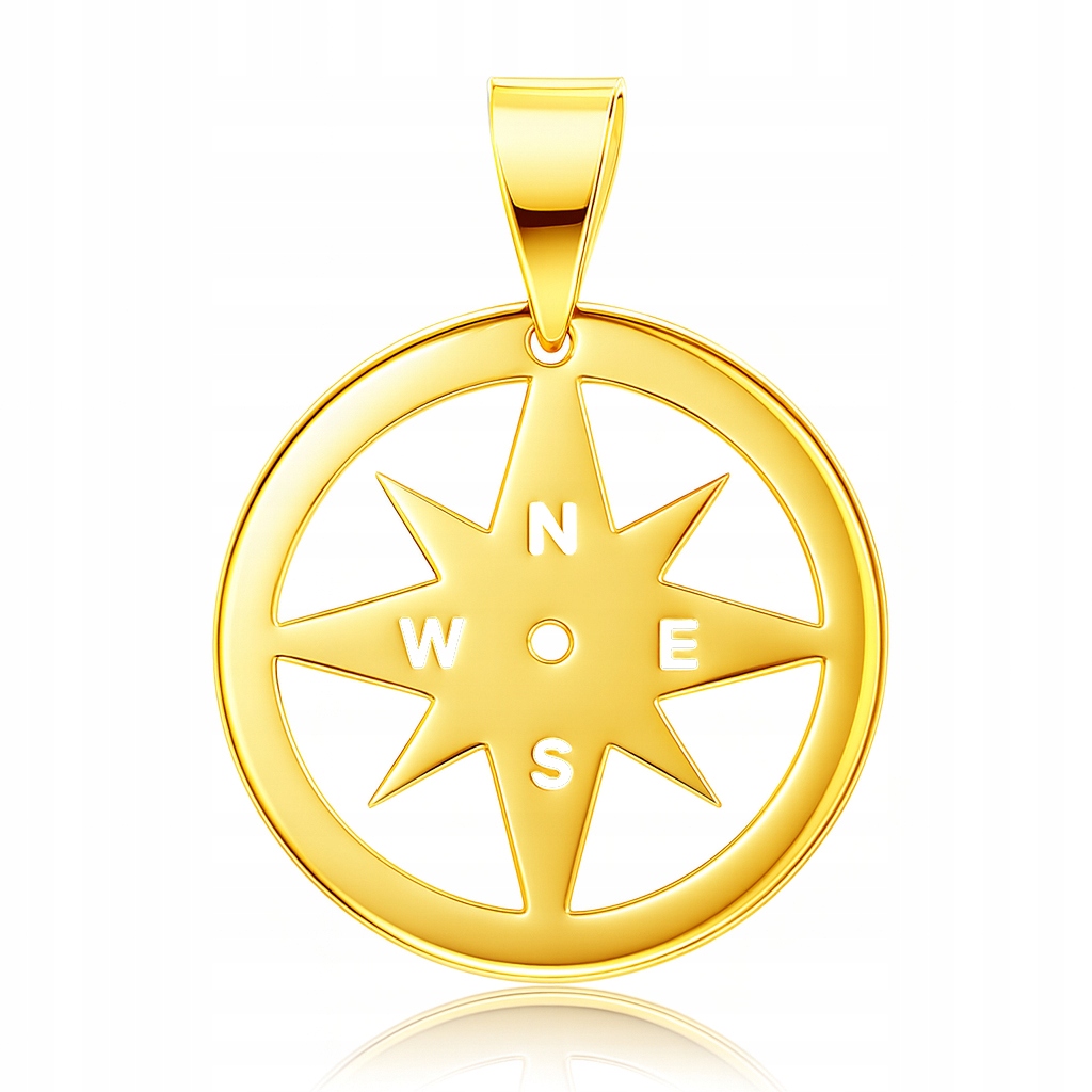 Zlatý přívěsek pr.585 kompas růže větrná 2,2 cm