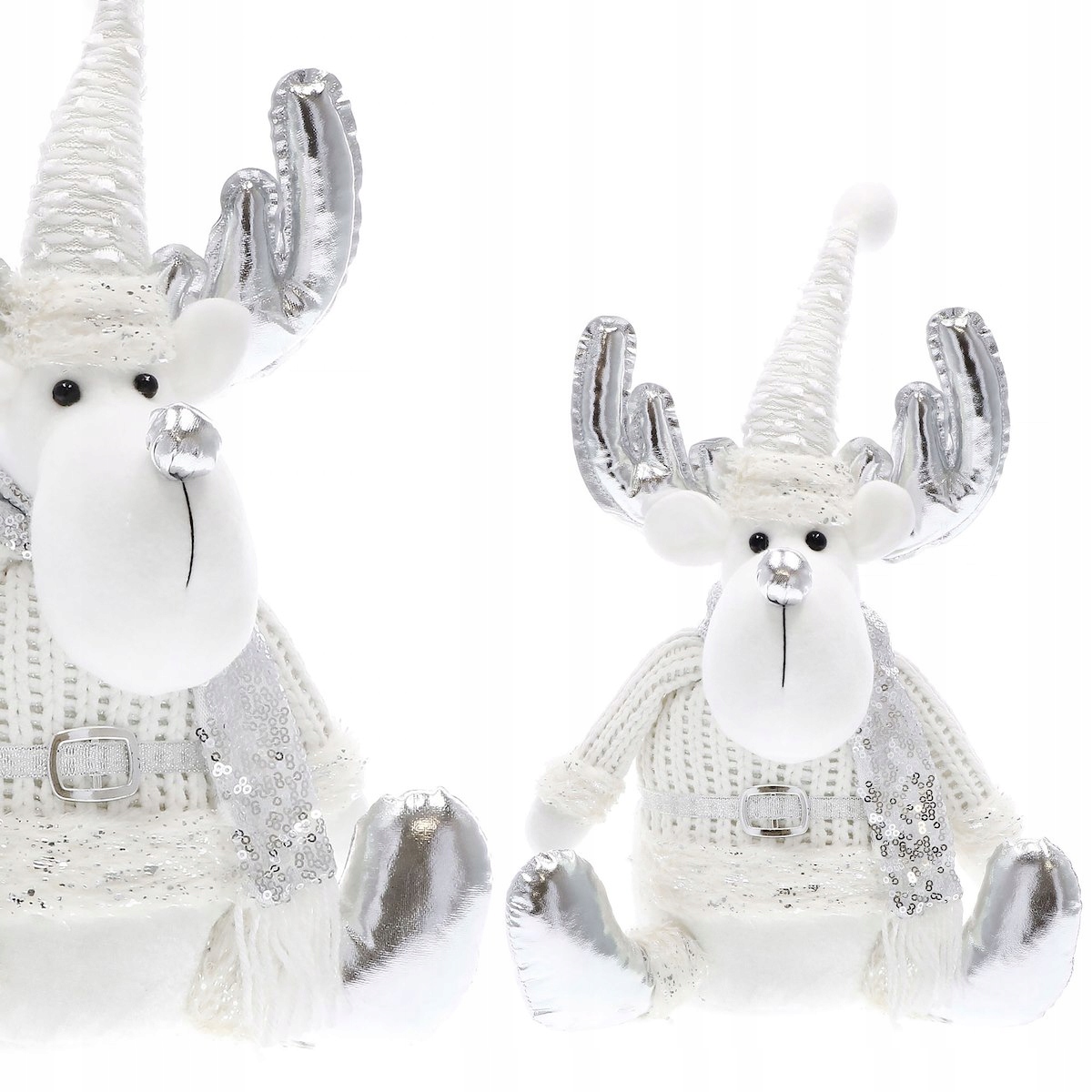 RENIFER FIGURKA ŚWIĄTECZNA DEKORACJA ŁOŚ OZDOBA NA PREZENT SIEDZĄCY