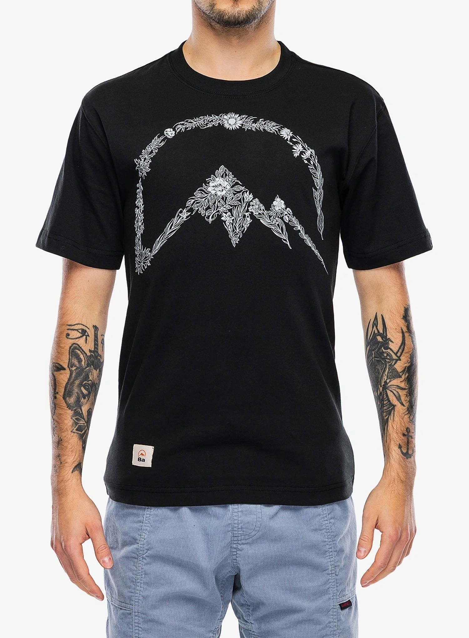 Koszulka bawełniana 8a Tatra Flora black L