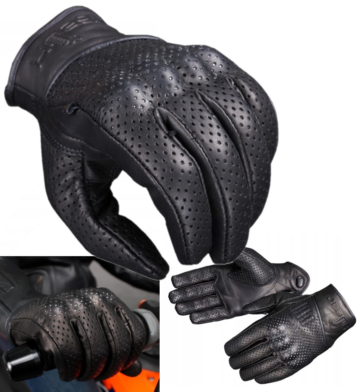 STYLOWE SKÓRZANE RĘKAWICZKI MOTOCYKLOWE HUSAR L