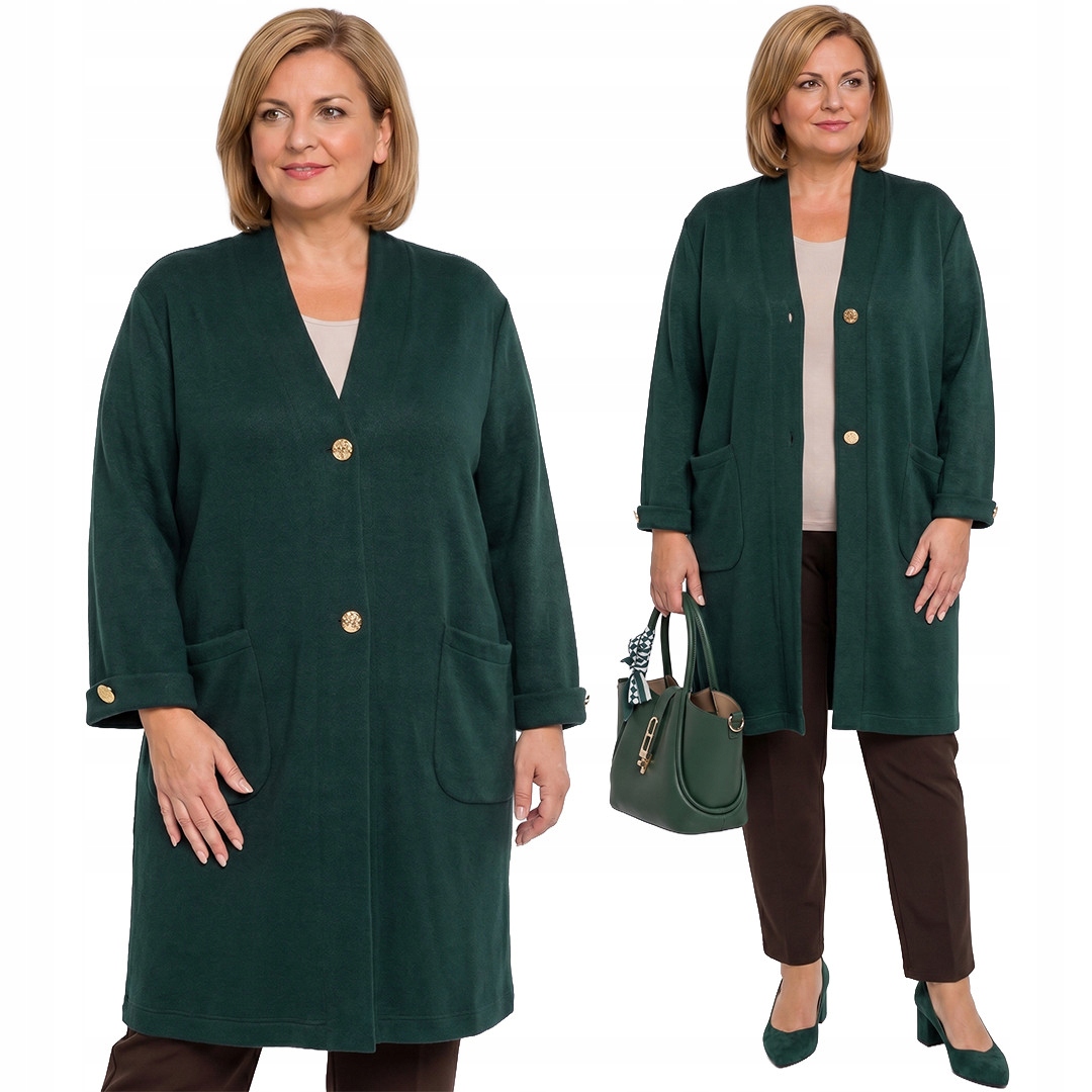Dlouhý svetr tmavě zeleň plus size velikost 50/52