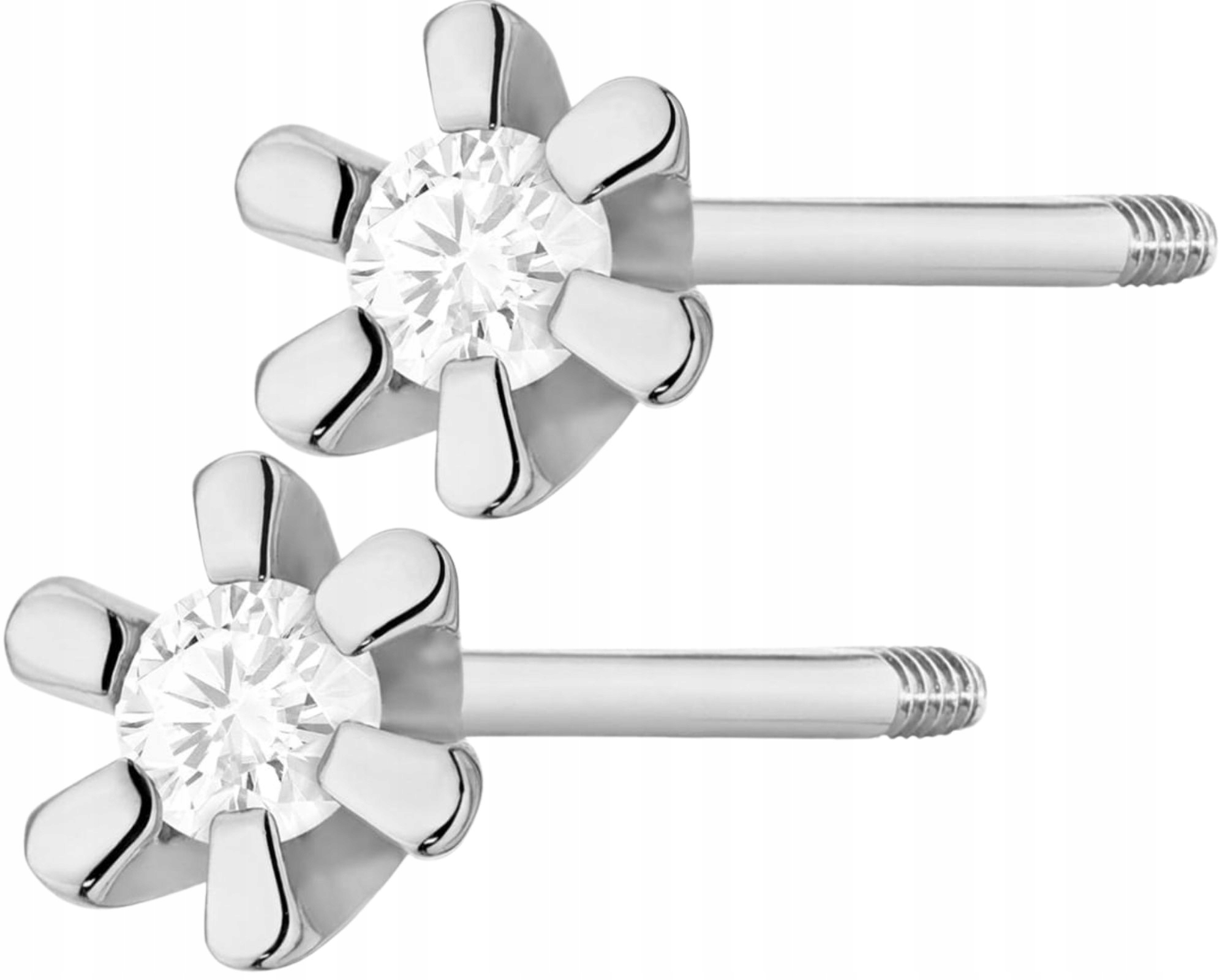 Bílé Zlato Náušnice Na Tyči Diamanty Brilianty Šroubovací Tyčinka Zlato