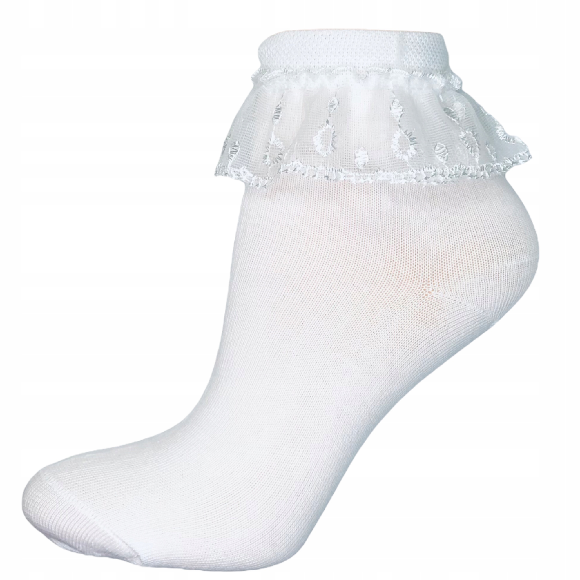 3x SKARPETKI DZIECIĘCE dziewczęce falbanka koronka białe eleganckie Marka Inna marka
