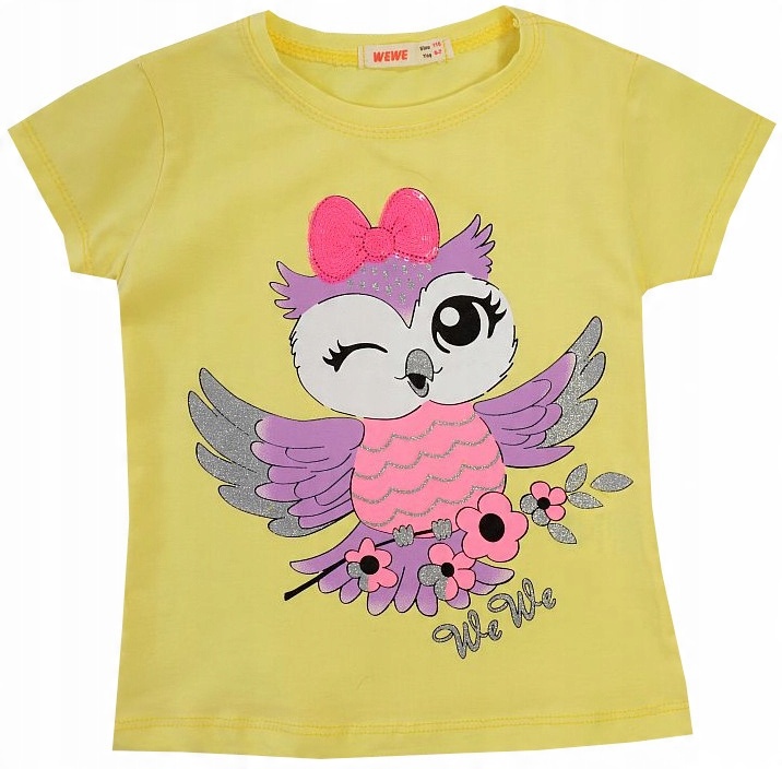 

Bluzka T-shirt Bawełna Sowa żółty 140 H301D