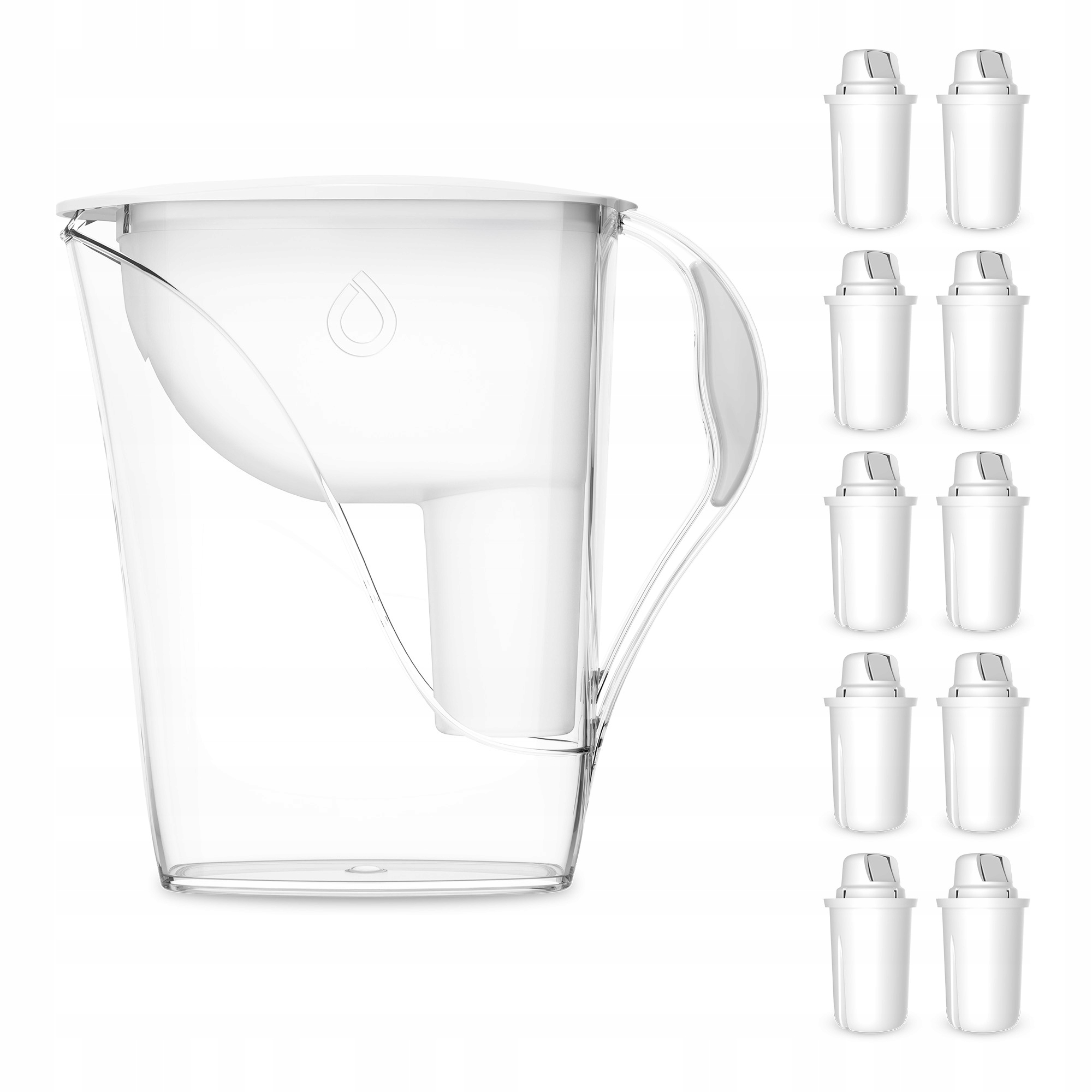 Sada Filtrační Konvice Luna Bílá s 10 filtry Classic