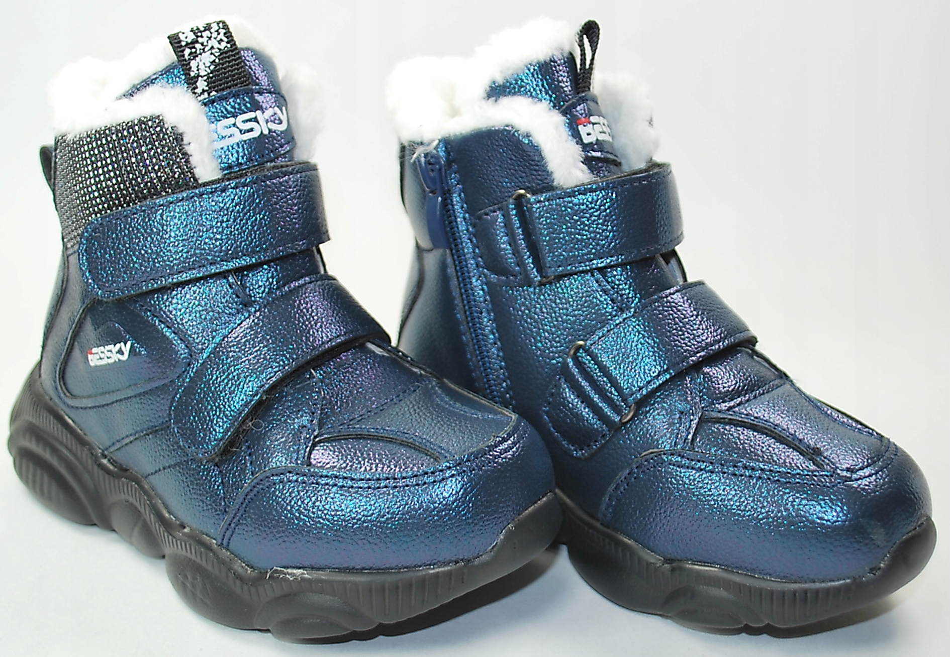 GRANATOWE LEKKIE CIEPŁE BOTKI KOZAKI WEŁNA RZEP 31 Marka Inna marka