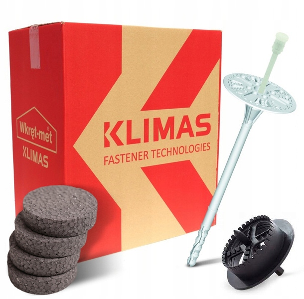 kolíky Spojovací prvky pro polystyren 10x160 mm Klimas 16 cm fréza krytky