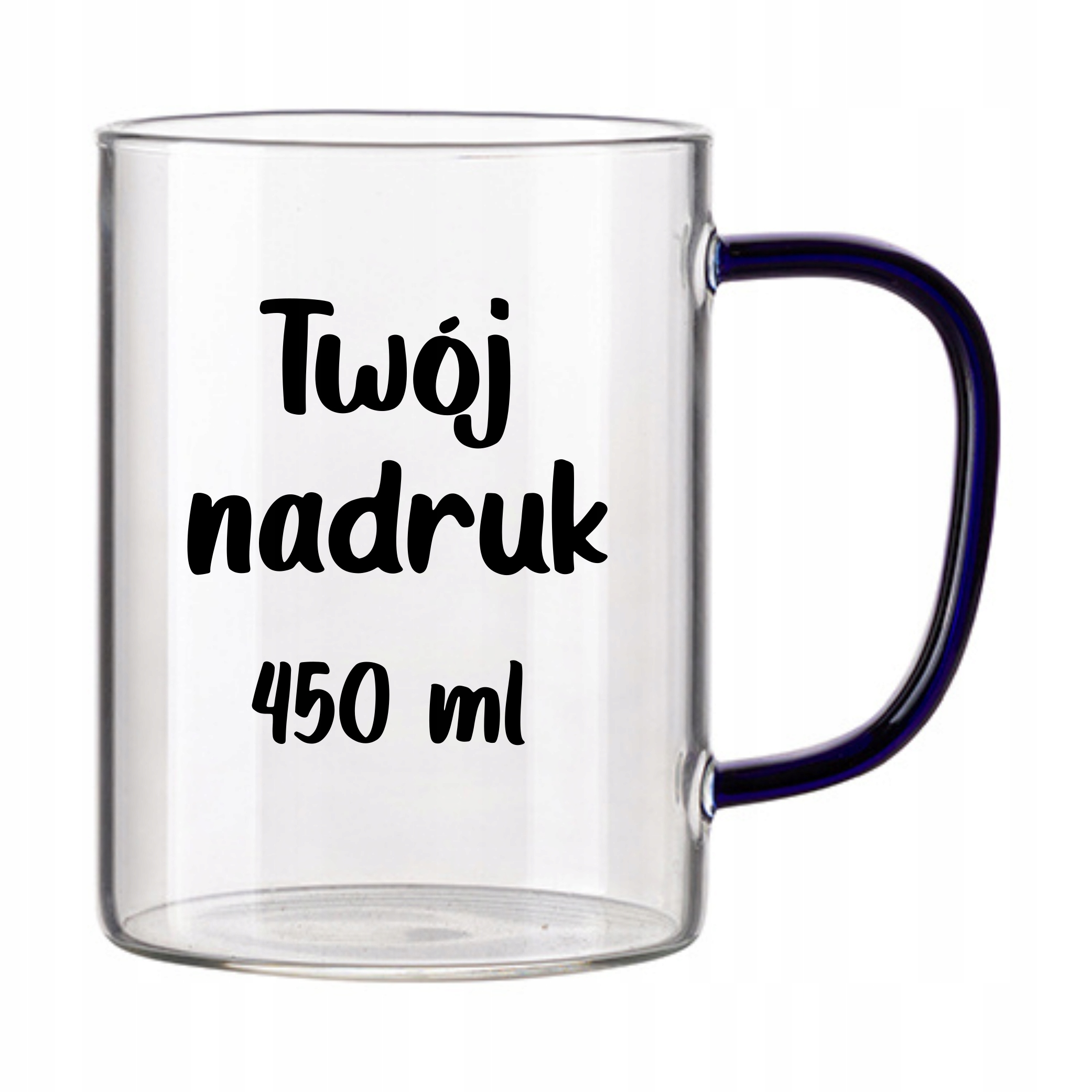 

Kubek Szklany 450ml z Twoim nadrukiem, logo, tekst