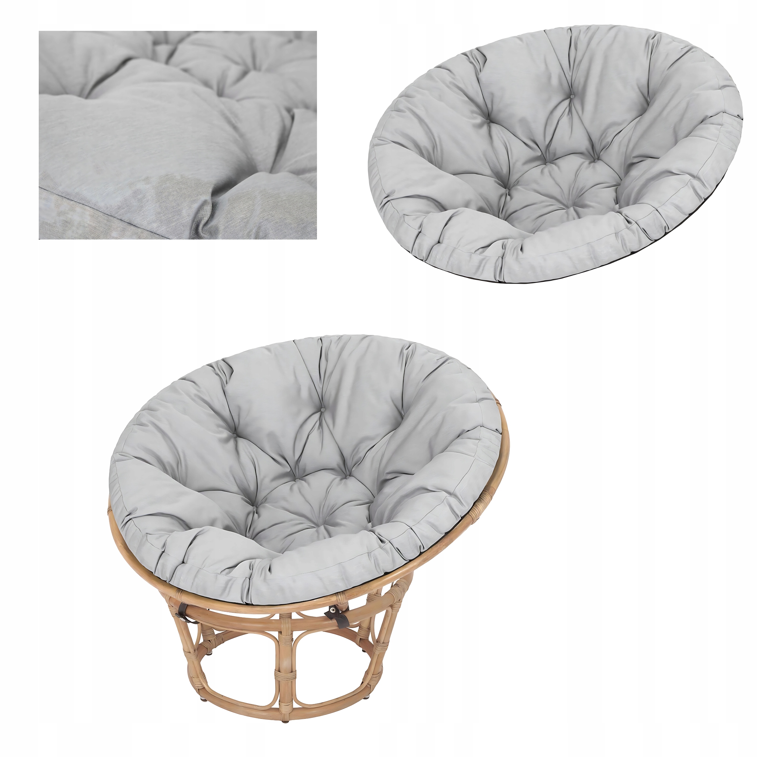 Záhradný vankúš na kreslo Papasan kokon 114 cm okrúhly vankúš hniezdo