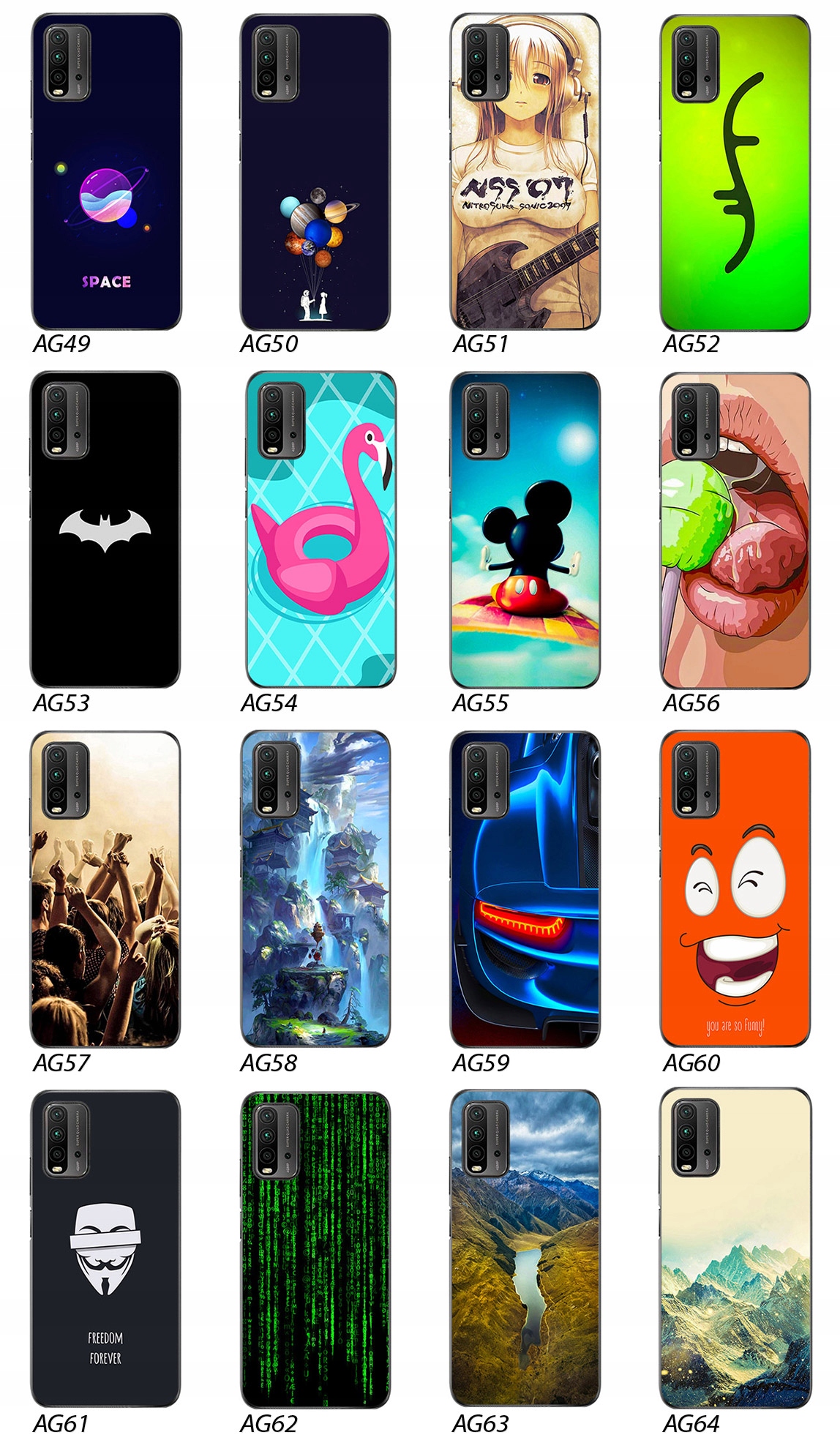 ETUI PLECKI FOTO Case OBUDOWA Pokrowiec WZORY SZKŁO 9H do Xiaomi Redmi 9T Dedykowany model Redmi 9T