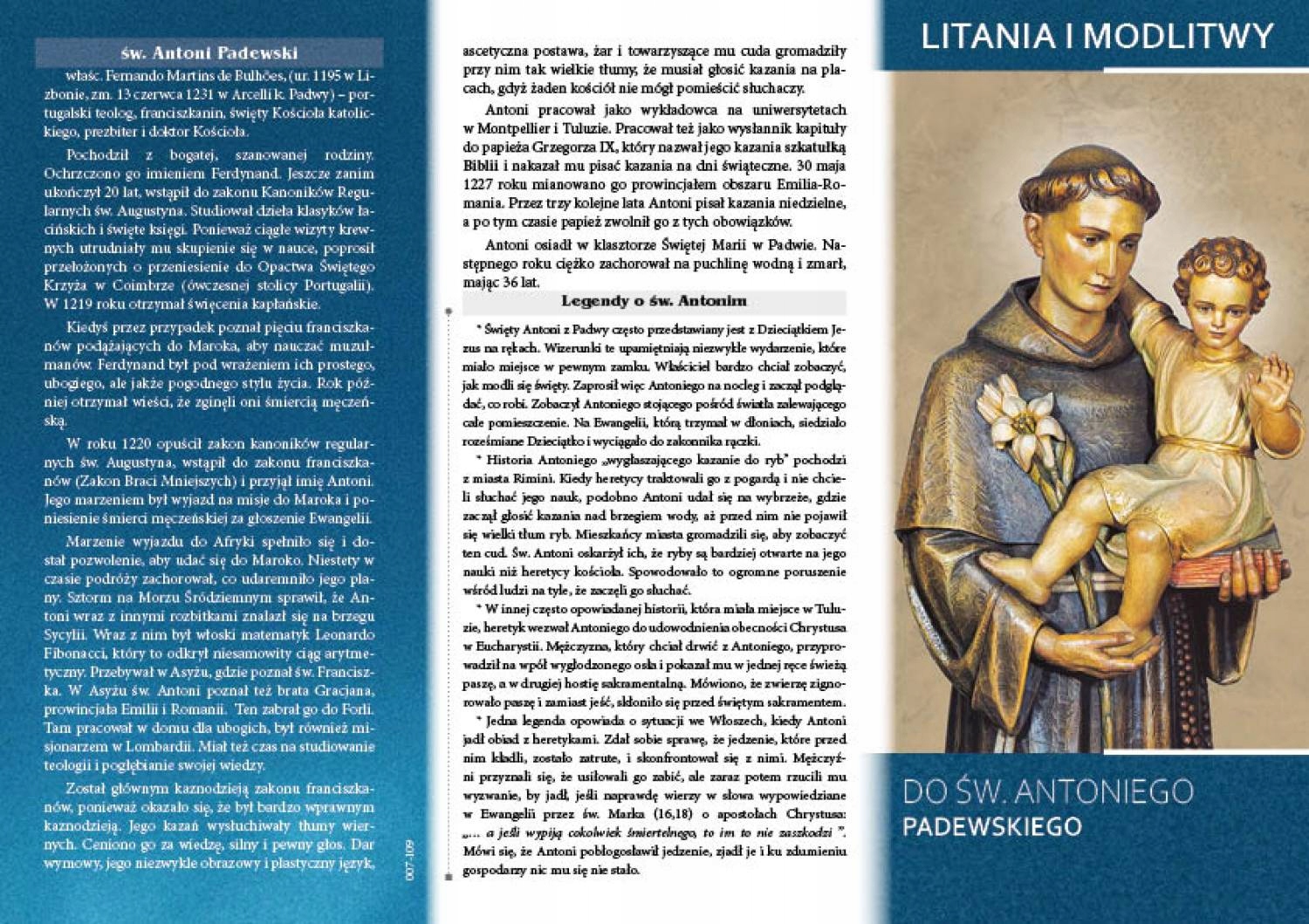 Litania i Modlitwy do Św. Antoniego 5 szt.