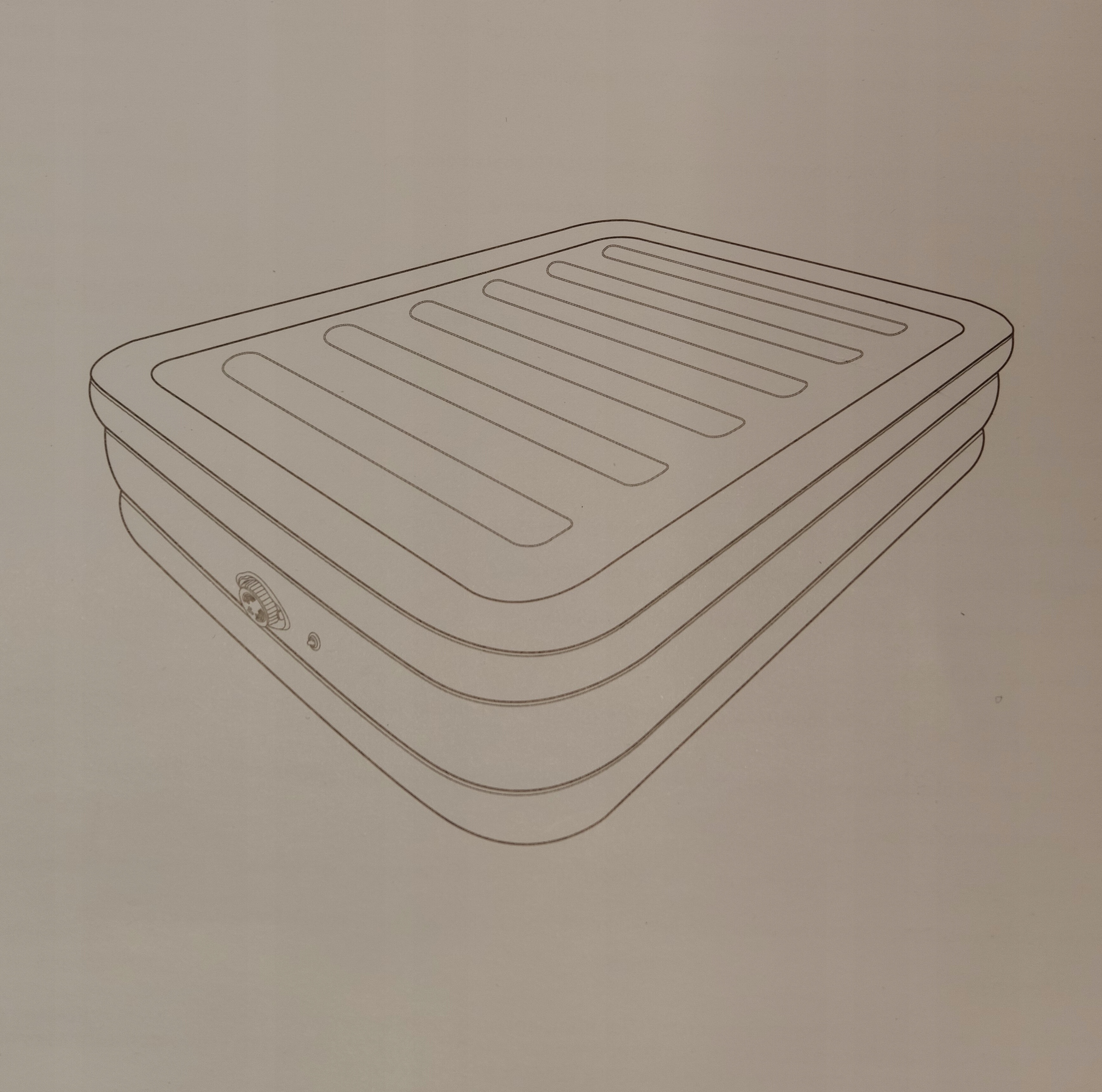 Materac Dmuchany 150x200 cm Z Wbudowaną Pompką Akumulatorową