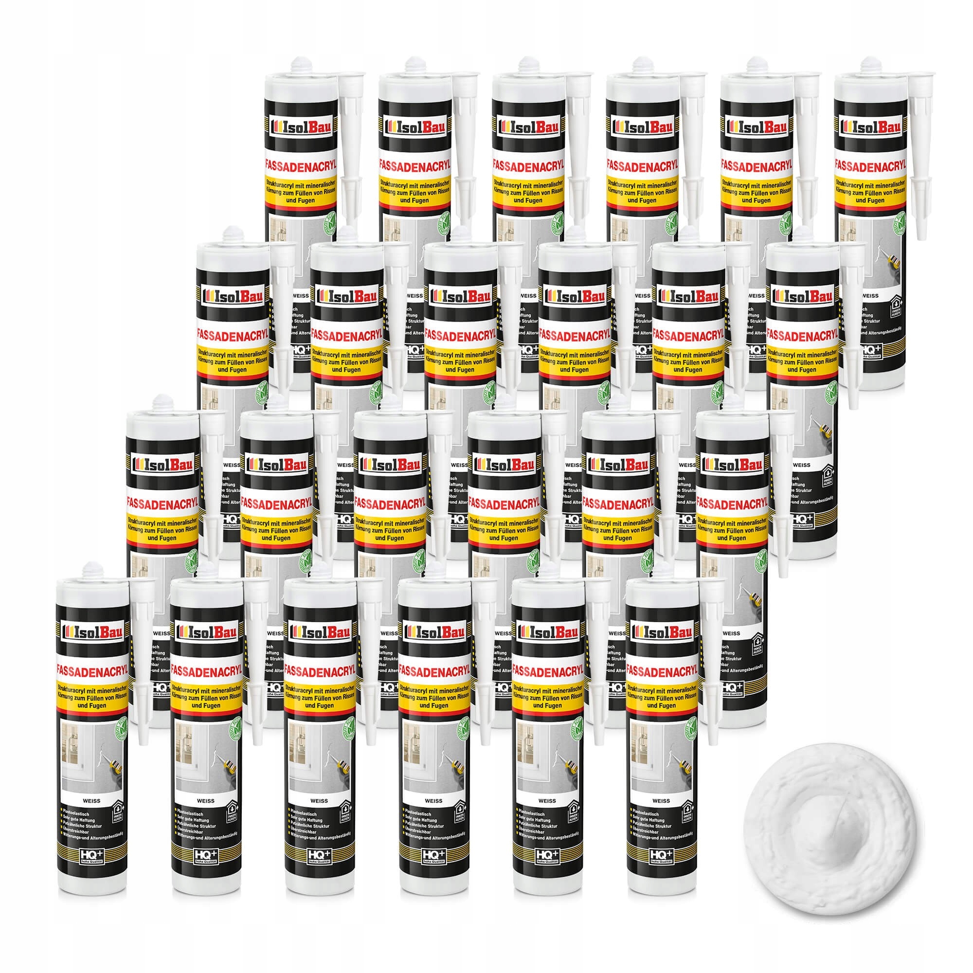 Fasádní fasádní akryl se zrnem 24 x 300 ml Bílý Elastický IsolBau