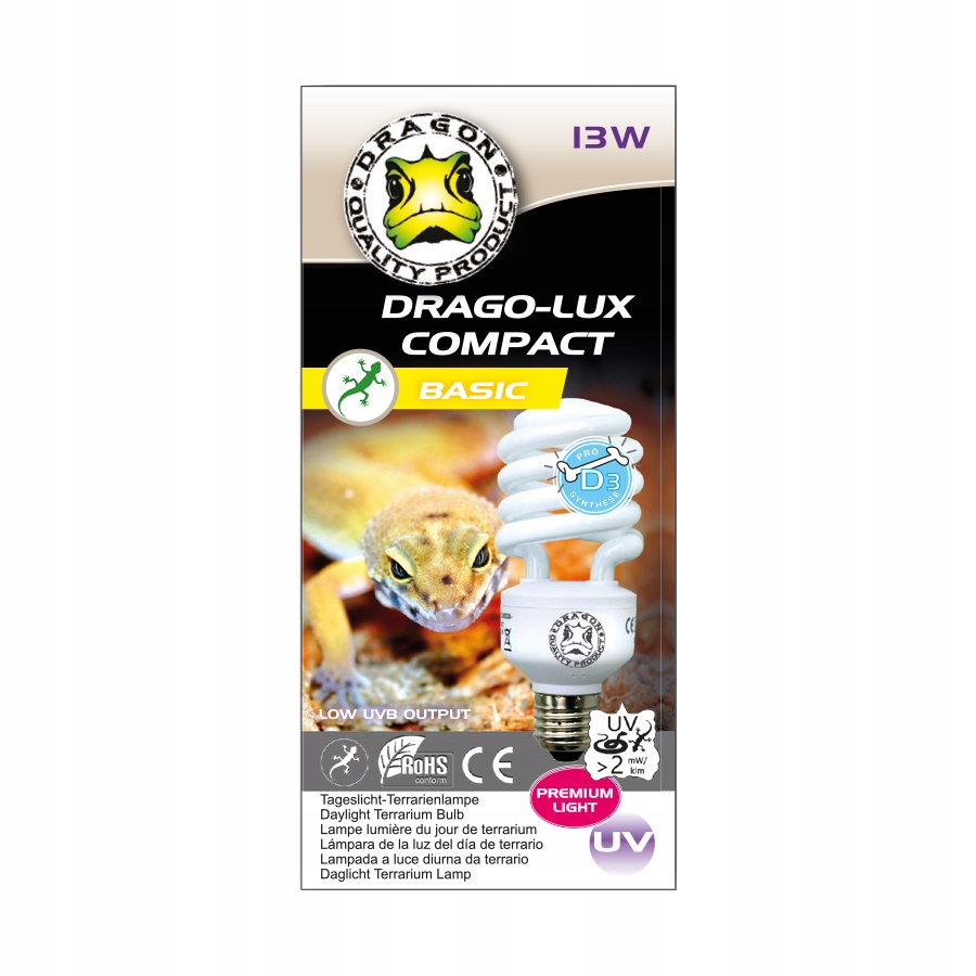 Dragon Uvb Uva žárovka pro gekona 3.0% Uvb 13W