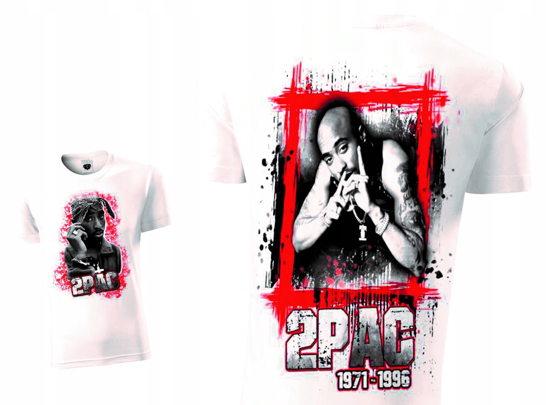 

M Koszulka 2PAC tupac biała hip hop rap gangsta