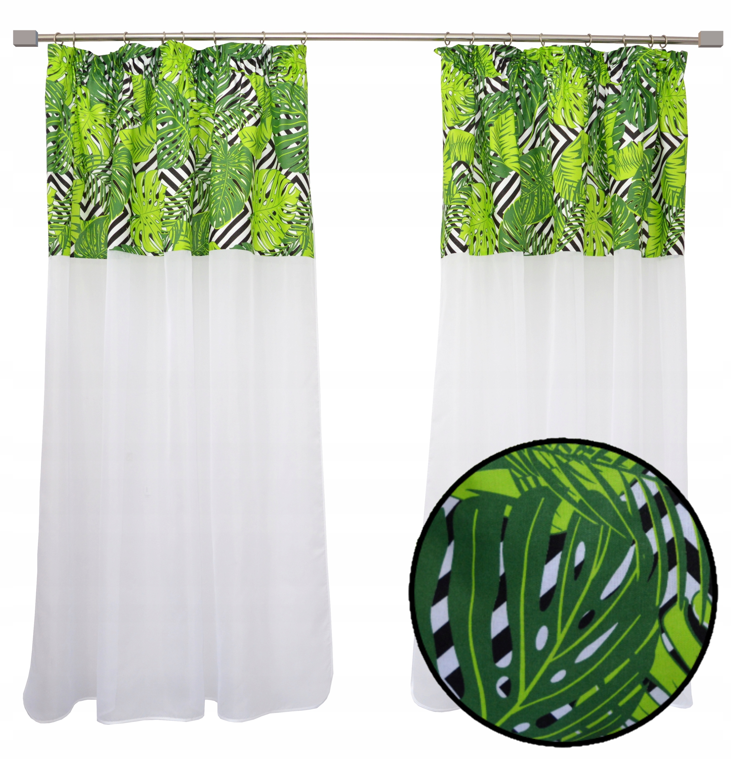

Zasłona firana Monstera dżungla Zyg Zak 300x160