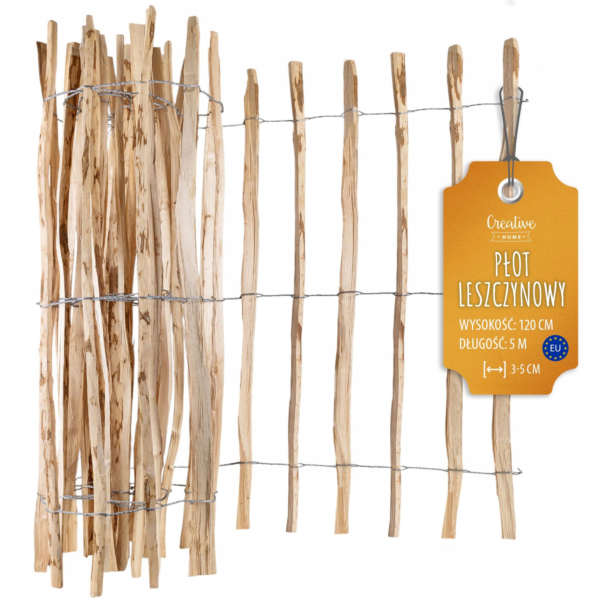 Lískový plot zahradní trávníkový lem 5 m x 120 cm 7-9 Cm