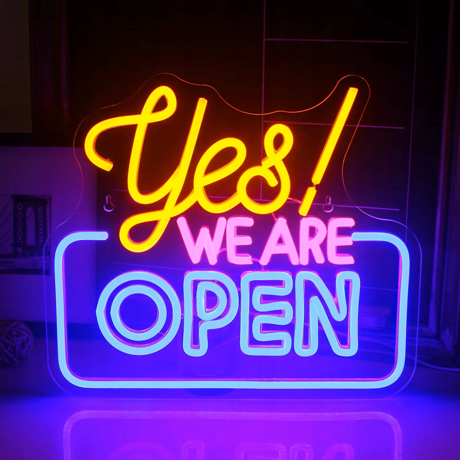 „Yes We Are Open“ Dekoratívny Led neón – Servis, Obývačka, Obchod; Darček