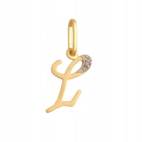 Zlaté vyřezané písmenko 585 Velké písmeno L jako dárek s Bílými zirkony