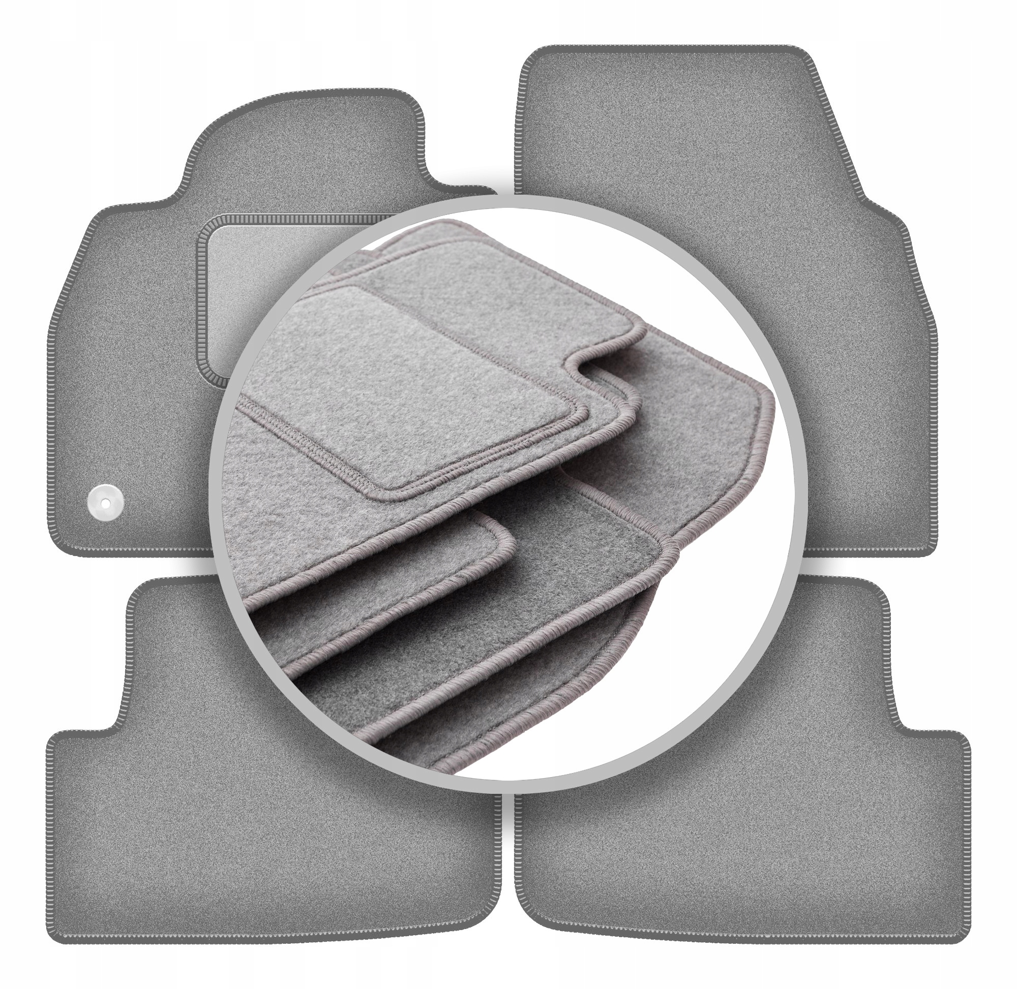 Velurové koberce Oslo šedé pro: Seat Ibiza V hatchback 2017-