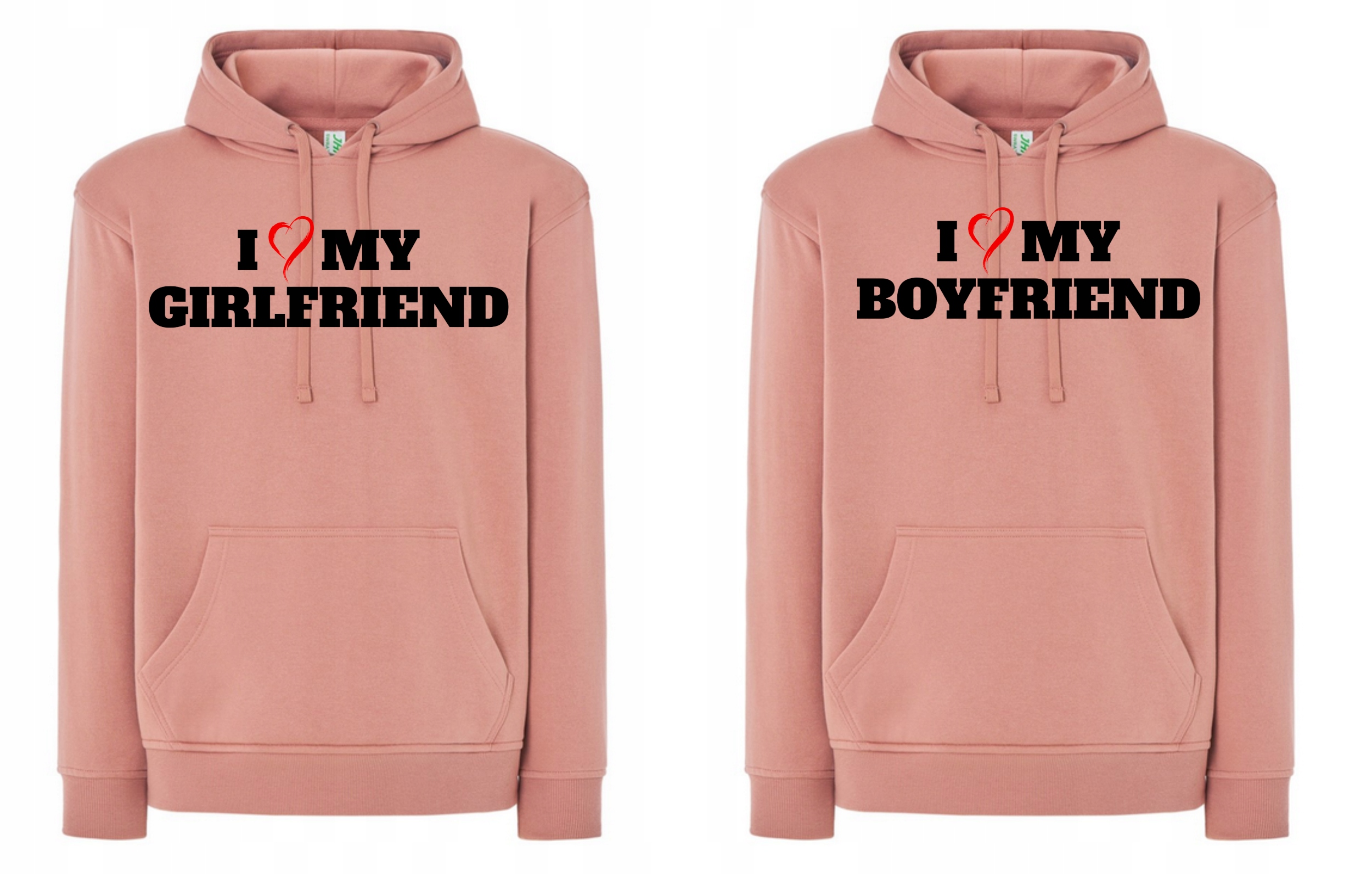 Mikiny s kapucí pro pár I love My Girlfriend Boyfriend vel. M