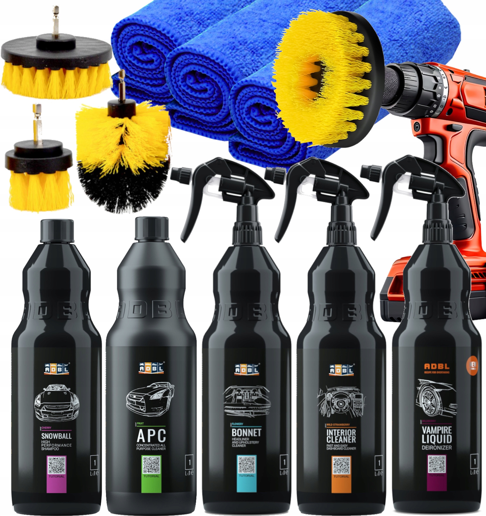 Adbl Zestaw 5 x 1L Do Czyszczenia Pielęgnacji Auta Kosmetyki Samochodowe