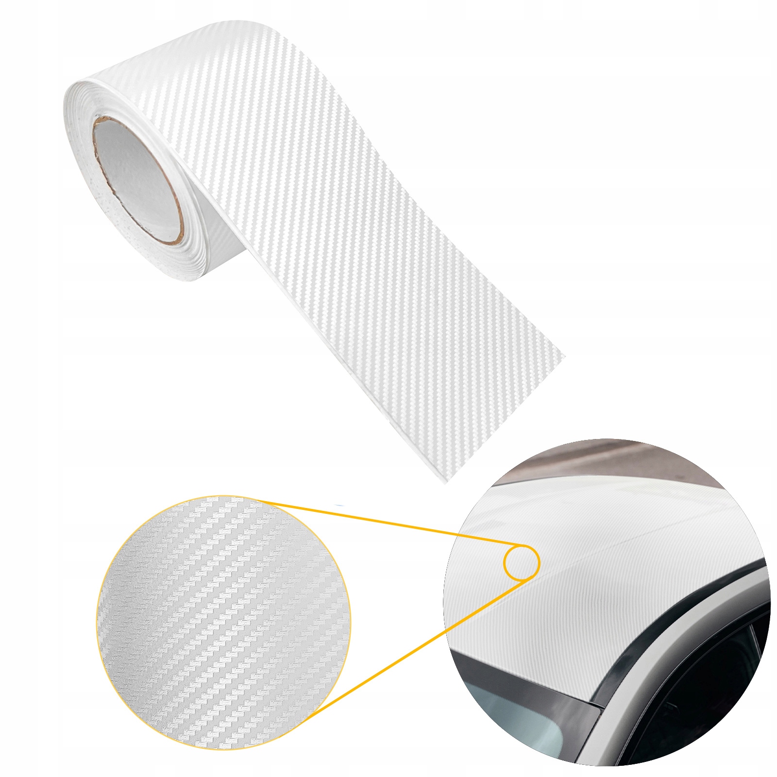 Ozdobná páska Carbon Bílá 3D 10 cm x 30 m Fólie pro polepování interiéru vozidla