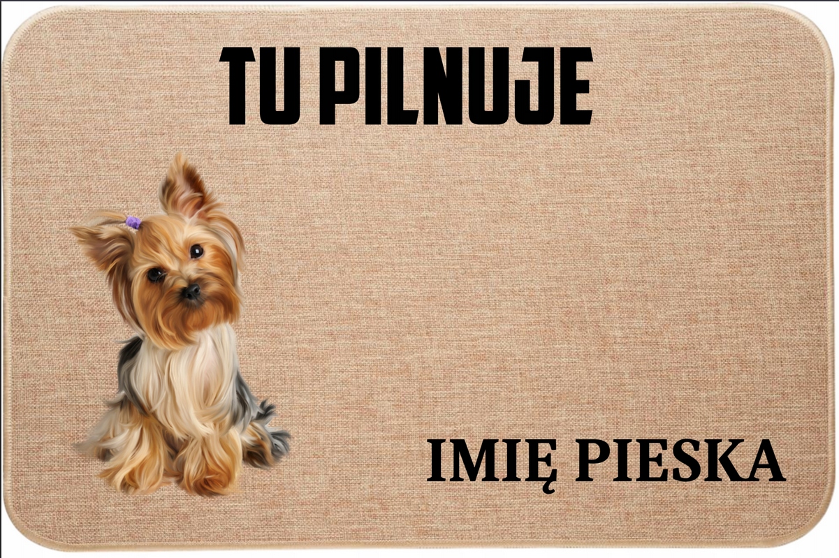 Lněný Vstupní Stěrač Tu Hlídá Jméno Pejska Yorkshire West