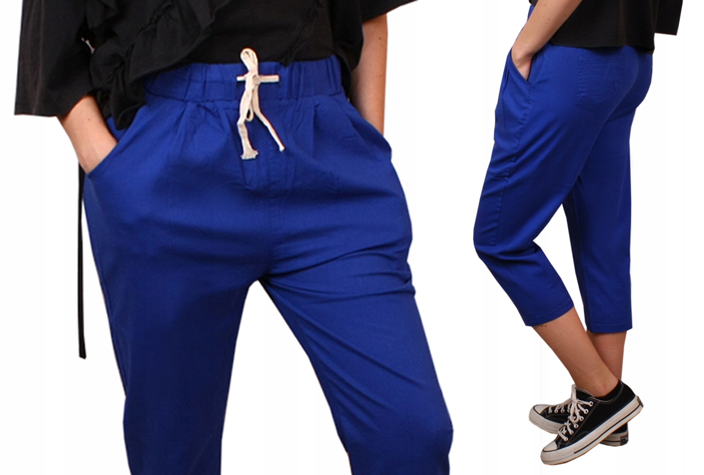 

Spodnie 3/4 # bawełna Rybaczki Len chaber M/L