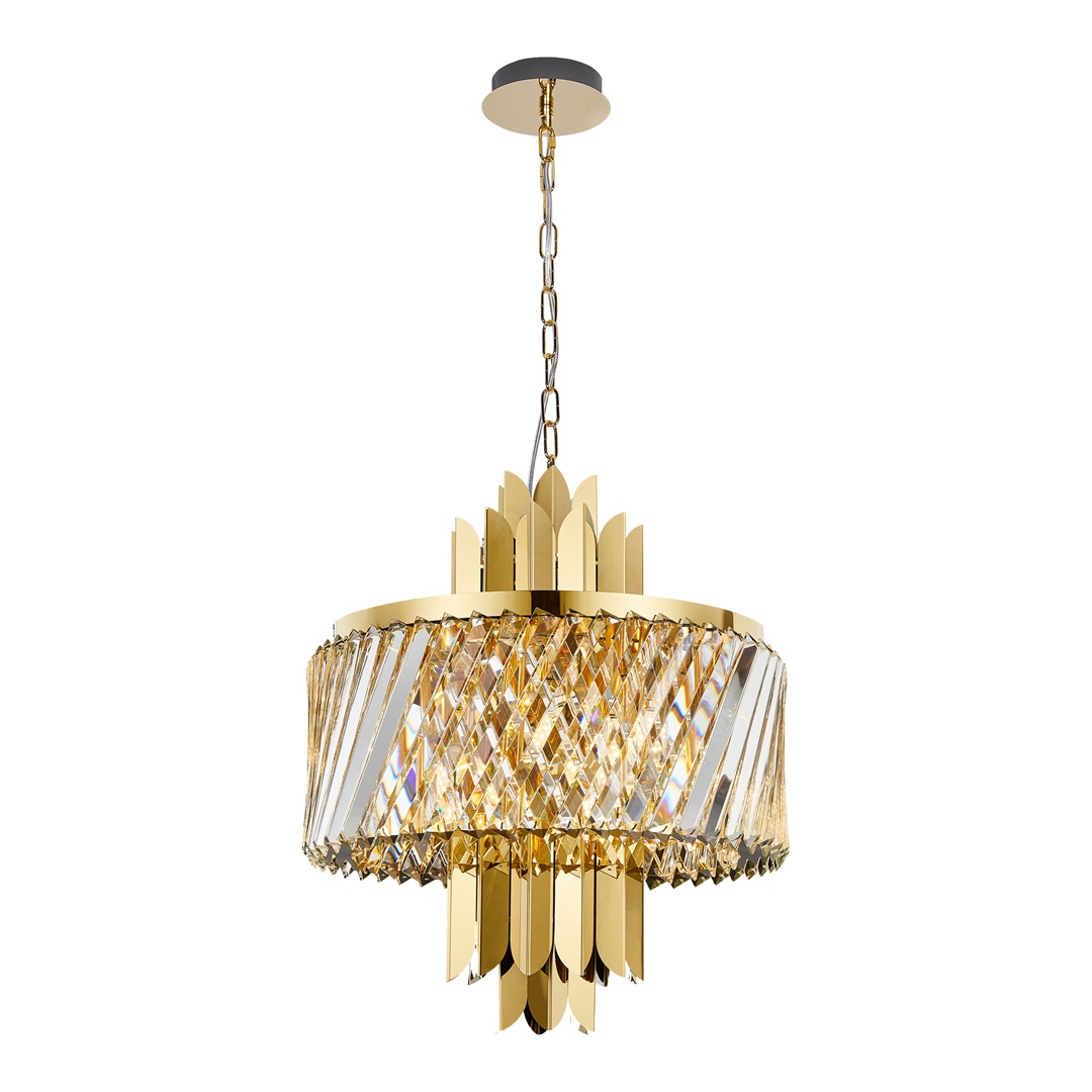 ML0407 Zlatá závesná krištáľová lampa 6 x E14 Margot Eko-light