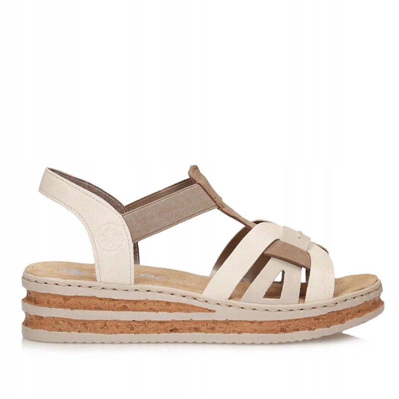 Módní nazouvací sandály na platformě Rieker 62918-62