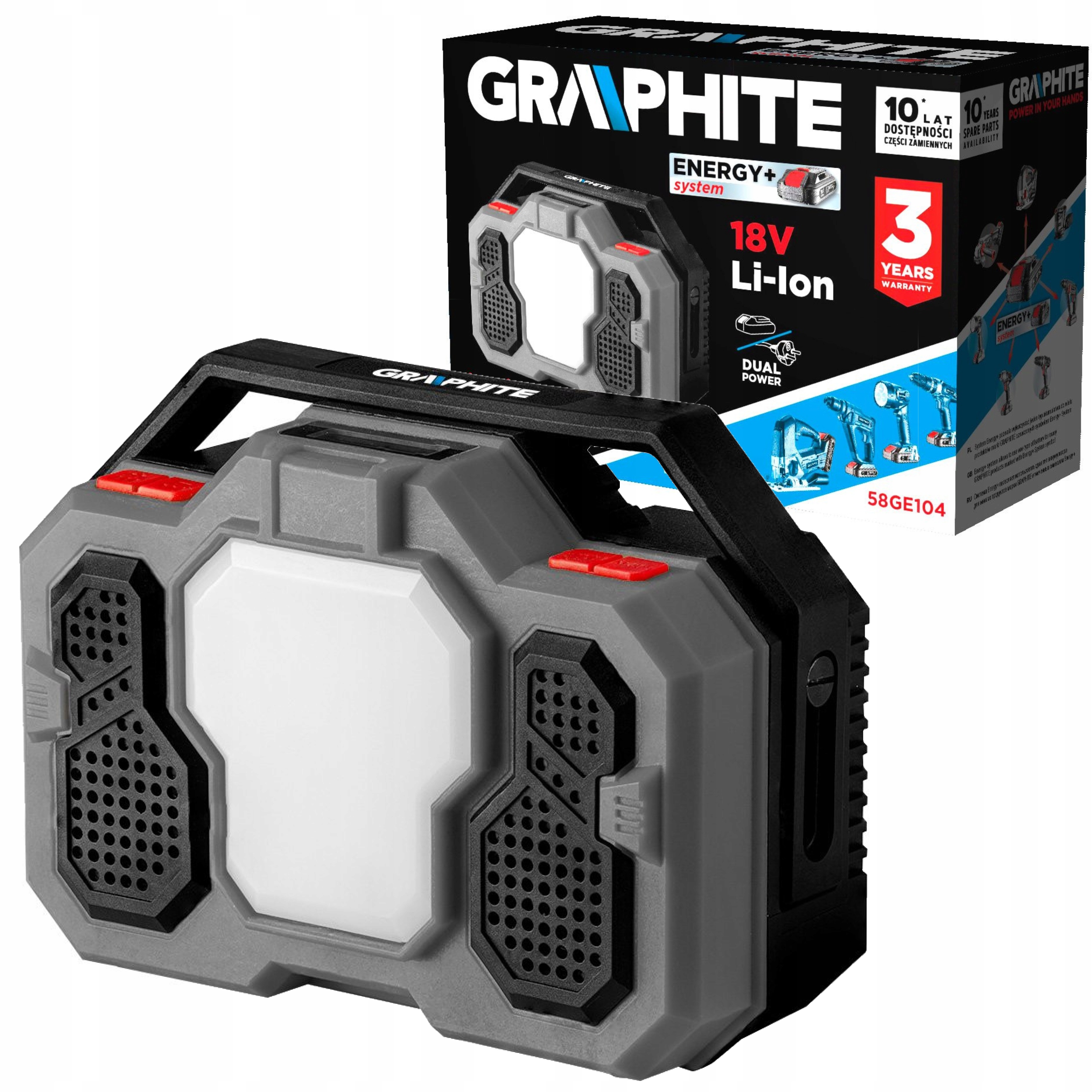 Graphite Akumulátorové A Síťové Rádio Energy+ 18V Li-lon – Bez Akumulátoru