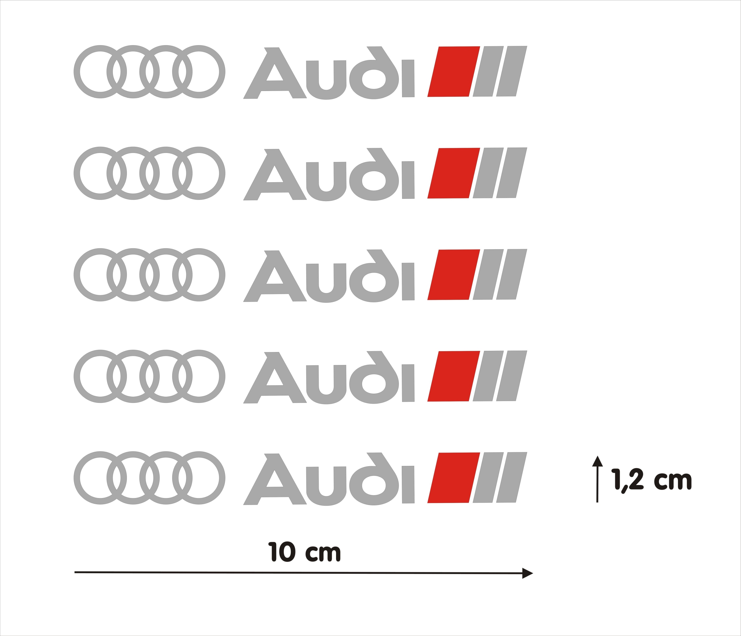 Audi Sport Zestaw 5 Naklejek Na Felgi Alufelgi Hi Temp 8 Letnie Srebrne