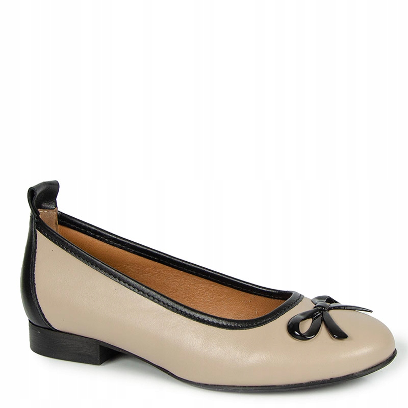 Laroni 2985 Béžovo-černé Kožené Baleríny 37