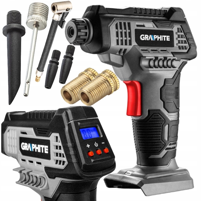 

Graphite Kompresor Akumulatorowy 18V końcówki