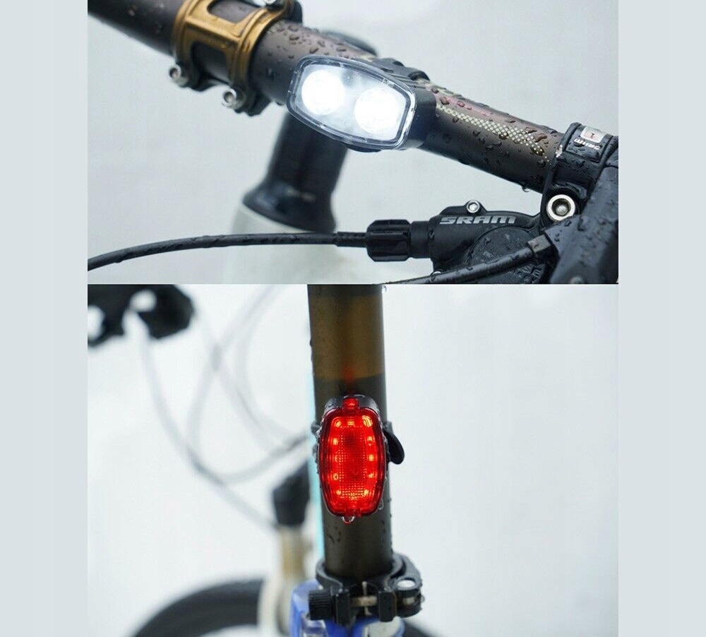 Lampki Rowerowe Zestaw Przód i Tył USB Zasilanie USB