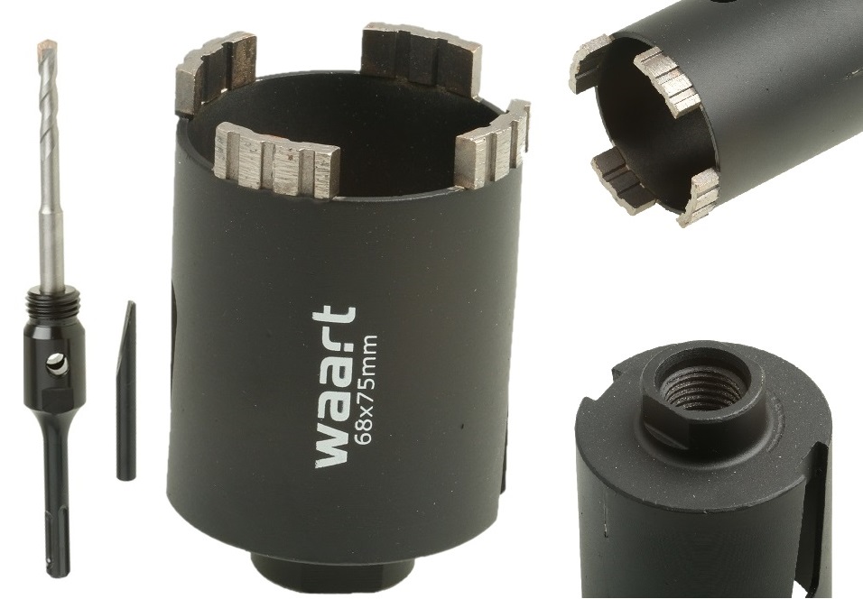 Otwornica Do Betonu Diamentowa Turbo 68 mm Frez Koronka Adapter Sds