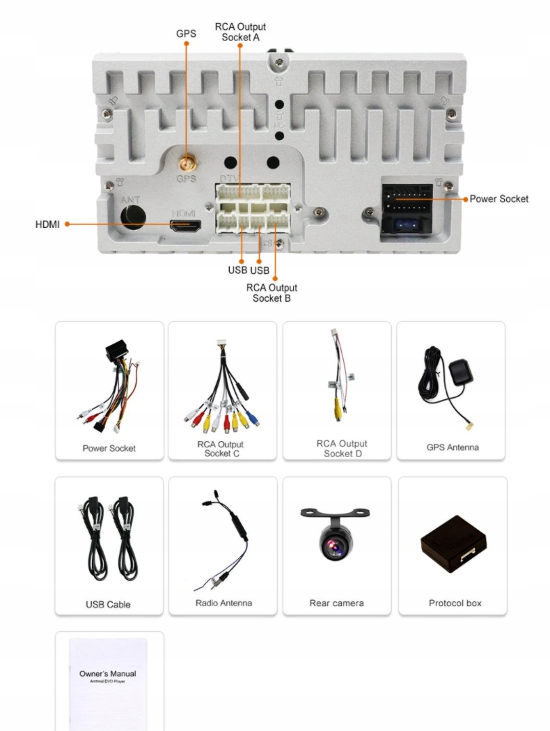RADIO ANDROID VW PASSAT GOLF SKODA SEAT LEON 4/64 Montaż 2-DIN