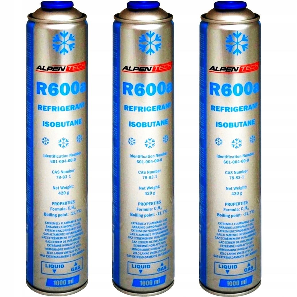 

Czynnik Chłodniczy Izobutan Gaz R600a 420g x 3