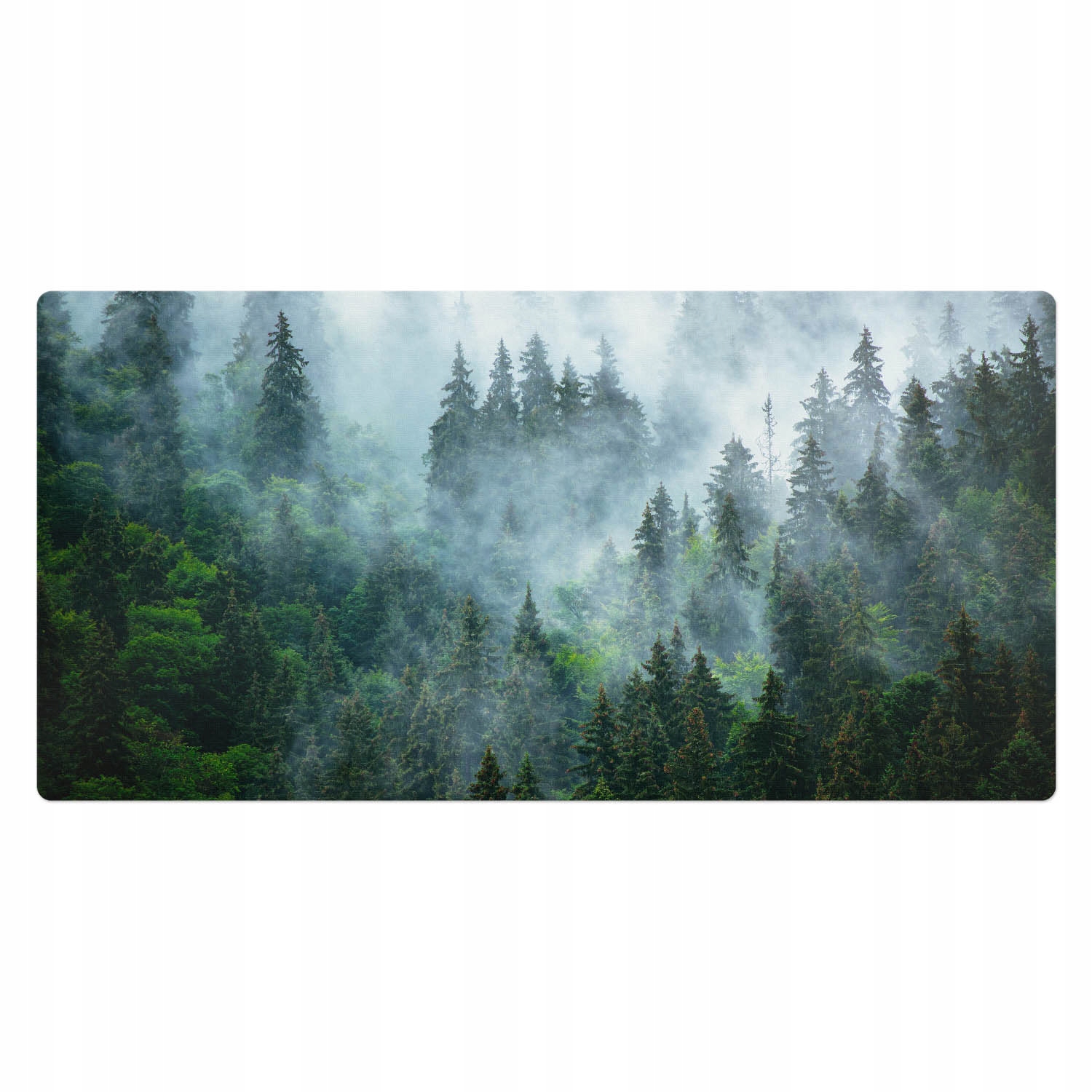 Ochranná dekorativní podložka na kancelářský stůl Tajemný jehličnatý les 100 x 50 cm