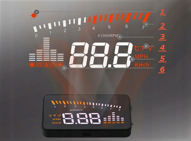 WYSWIETLACZ NA SZYBE HUD head up display do auta EAN 05902425606179